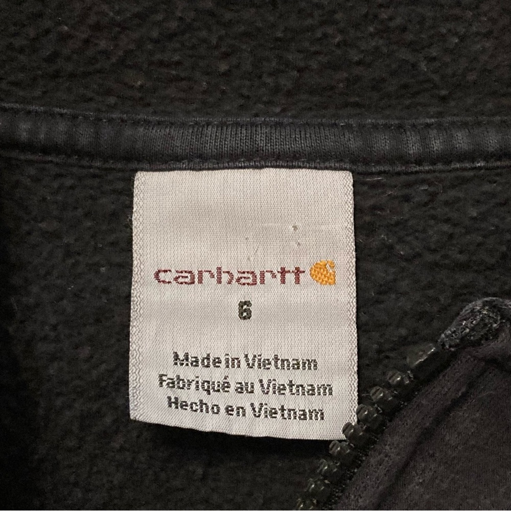 Carhartt Boys Sweatshirt Hoodie Jacket Full Zip Black 6 Kids - Picture 7 of 11